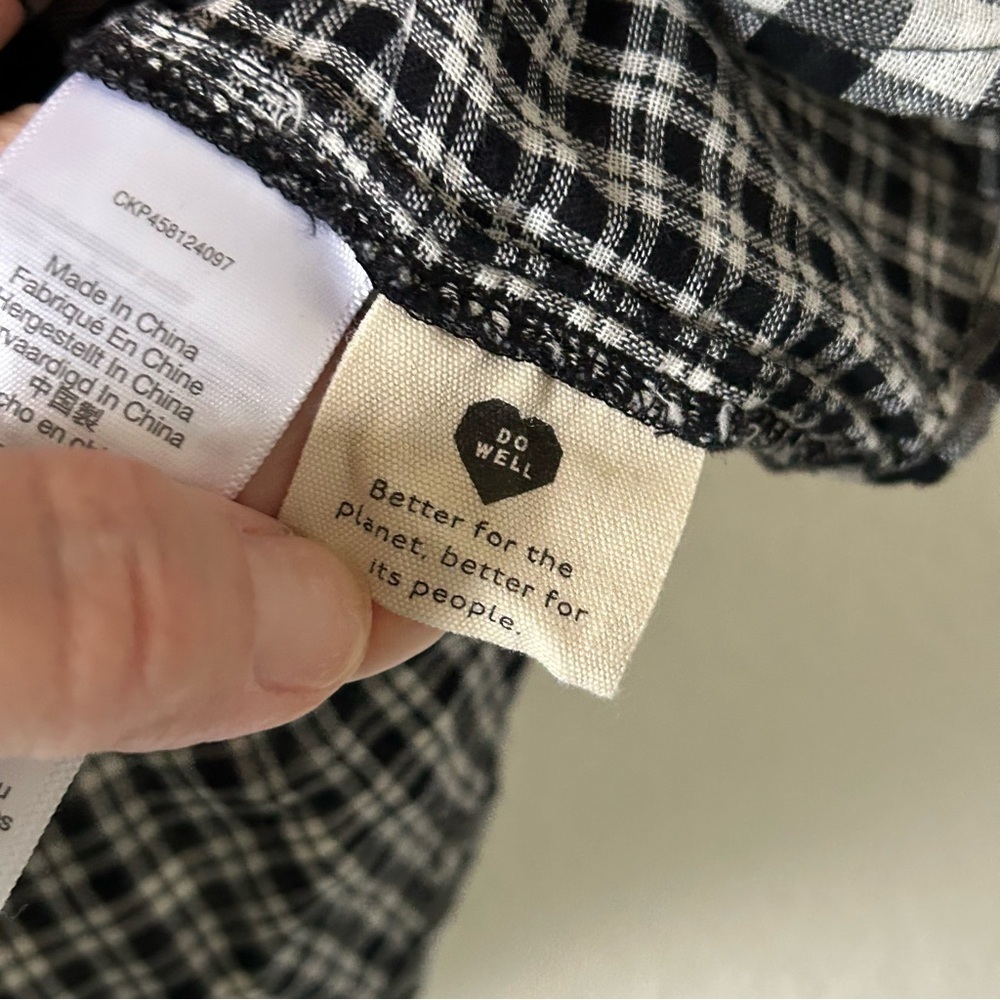 Madewell Women’s Check Top Small Boxy Cut Boho Minimalist Contemporary Boho - Picture 7 of 12